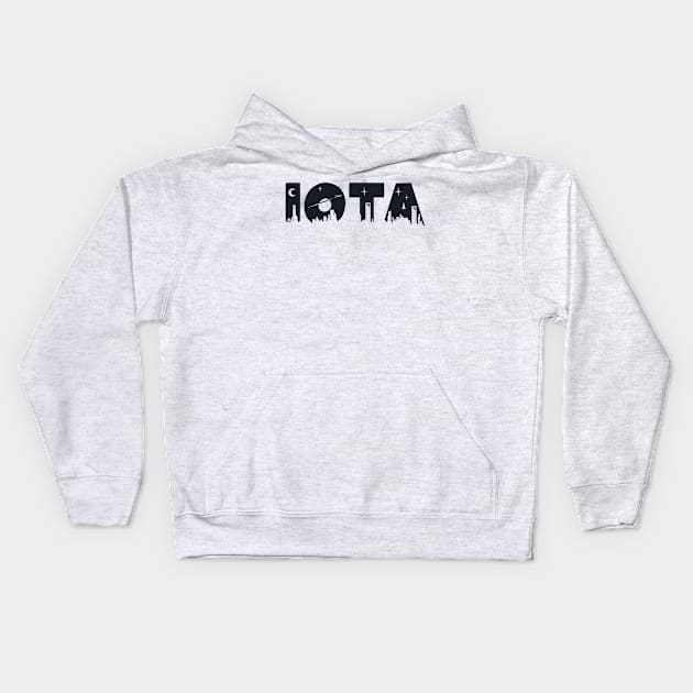 Iota Cityscape Letters Kids Hoodie by Rosemogo